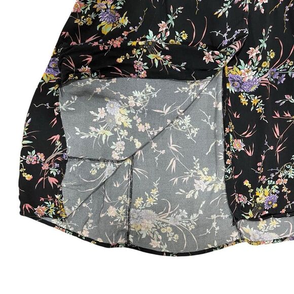 ROLLA'S Halter Button Down Black Dark Floral Maxi Dress - Picture 4 of 10